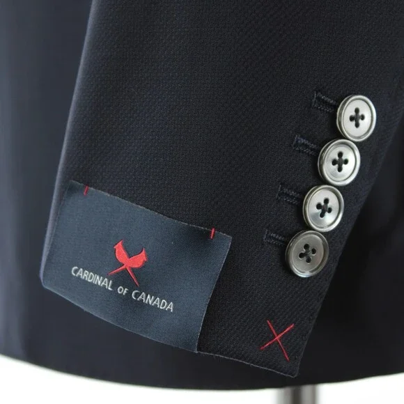 Cardinal of Canada NWT 100% Wool Sport Coat Size 42S US In Solid Navy Blue